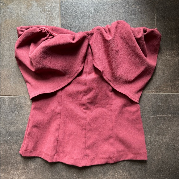 Zara Tops - Zara Elegant Burgundy Off-Shoulder Top